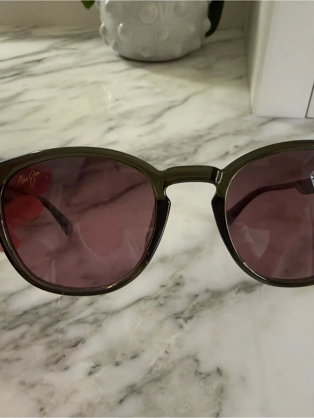 Maui Jim shiny trans green frame with Maui rose frame - polarized